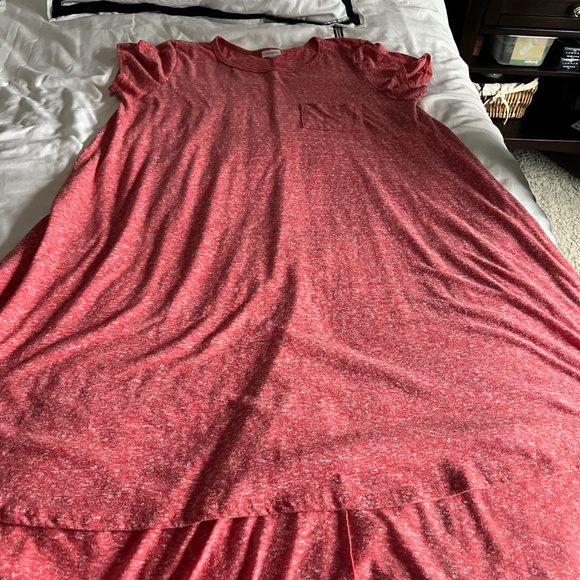 Lularoe Carly Red Heathered Dress - Picture 1 of 3